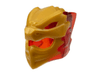 Minifigure, Headgear Helmet with Flames on Back with Molded Pearl Gold Dragon Face Pattern