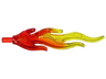 Wave Rounded Straight Large with Bar End (Flame) with Marbled Trans-Yellow Pattern