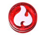 Tile, Round 1 x 1 with Elves Fire Power Symbol, White Flame Pattern