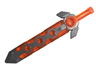 Minifigure, Weapon Sword, Long with Molded Flexible Rubber Flat Silver Tip and Angular Crossguard Pattern