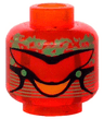 Minifigure, Head Alien with Green Brain and Yellow Mouth Pattern