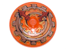 Dish 4 x 4 Inverted (Radar) with Solid Stud with Clock Face with Copper and Gold Spiral Gear and Red Hands Pattern