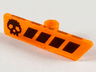 Minifigure, Utensil Gameplayer Label with Pixelated Black Skull and Broken Stripe / Health Bar Pattern