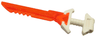 Minifigure, Weapon Sword with Serrated Blade and Molded White Hilt with Wide Angled Pommel Pattern (Ninjago Key-Tana)