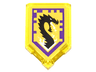 Tile, Modified 2 x 3 Pentagonal with Nexo Power Shield Pattern - Storm Dragon