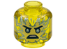 Minifigure, Head Tan and Silver Energy Face, Silver Eyes, Scowl Pattern