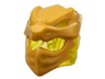 Minifigure, Headgear Helmet with Flames on Back with Molded Pearl Gold Dragon Face Pattern