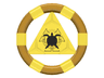 Ring with Center Triangle with Gold Bands and Turtle Pattern (Atlantis Treasure Key)