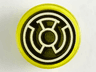 Tile, Round 1 x 1 with White Concentric Circles and Lines on Black Background Pattern (DC Yellow Lantern Logo)