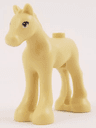 Horse, Mini Doll Style, Baby Foal with Bright Light Blue and White Eyes and Black Double Eyelashes Pattern