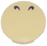 Tile, Round 2 x 2 with Bottom Stud Holder with 2 Dark Brown Curved Lines Pattern (Super Mario Nostrils)