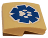 Slope, Curved 2 x 2 x 2/3 with White Paw Print on Blue Wildlife Rescue Logo Pattern