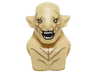 Minifigure, Head, Modified Azog with Dark Tan Markings on Face and Chest, Light Blue Eyes and Wide Open Mouth Pattern