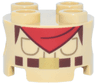 Brick, Round 2 x 2 with Pin Holes with Shirt, Dark Tan Pockets, Reddish Brown Belt with Gold Buckle, Red Bandana Pattern (Super Mario Captain Toad Torso)