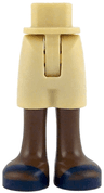 Mini Doll Hips and Shorts with Molded Umber Legs and Printed Dark Blue Sandals Pattern - Thin Hinge