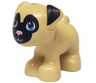Dog, Friends Style, Pug, Standing with Black Muzzle and Ears, Bright Pink Nose, Dark Azure Eyes Pattern (Toffee)