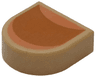 Tile, Round 1 x 1 Half Circle Extended with Fingernail with Curves, Medium Nougat Nail Bed, Nougat Edge and Lunula Pattern