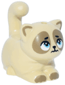 Cat, Friends Style, Large, Sitting with Dark Tan Markings, Medium Azure Eyes, Scared Black Mouth Pattern (Pom)