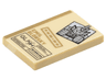 Tile 2 x 3 with Legal File with Dark Tan 'EMIL BLONSKY', Black 'GLK/H' and Minifigure Mugshot  Pattern