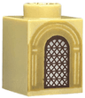Brick 1 x 1 with Silver Arched Window with Dark Brown Lattice and Dark Tan Arches Pattern