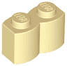 Brick, Modified 1 x 2 with Log Profile