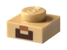 Plate 1 x 1 with Nougat Rectangle and Reddish Brown Geometric Shape Pattern (Minecraft Steve Nose and Mouth)