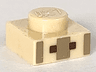 Plate 1 x 1 with 3 Dark Tan Rectangles and 2 Reddish Brown Squares Pattern (Minecraft Villager Mouth and Nose)