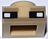Plate 1 x 1 with White and Black Squares and Dark Tan Lines Pattern (Minecraft Shulker Eyes)