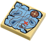 Tile 2 x 2 with Map Nautical with Red 'X' Pattern