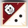 Tile 2 x 2 with 2 Black Dots and Skull Pattern