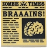 Tile 2 x 2 with Newspaper 'ZOMBIE TIMES' and 'BRAAAINS!' Pattern