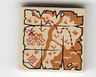 Tile 2 x 2 with Map River, Mountains, Waves and Red 'X' Pattern
