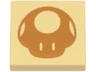 Tile 2 x 2 with Medium Nougat Mushroom Silhouette Pattern (Super Mario Nabbit Bag Side)