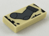 Tile 1 x 2 with HP Dark Bluish Gray Sock Pattern