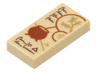 Tile 1 x 2 with Dark Brown Text, Dark Orange Cauldron, and Dark Tan Spell Ingredients Pattern