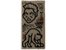 Tile 1 x 2 with Black Scribbles and Sketches of Monster Hyde and Dark Tan Stains Pattern
