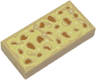 Tile 1 x 2 with Bright Light Yellow and Medium Nougat Focaccia Bread Pattern