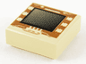 Tile 1 x 1 with Faded Black Screen with Brown Border, Copper Circuitry Pattern