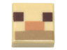 Tile 1 x 1 with Dark Brown Squares, Medium Nougat and Dark Tan Rectangles Pattern (Minecraft Alpaca / Llama Nose and Mouth)
