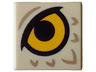 Tile 1 x 1 with Bright Light Orange Eye, Black Pupil and Eyelid, Dark Tan Feathers Pattern (Dungeons & Dragons Owlbear)