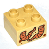 Duplo, Brick 2 x 2 with 2 Worms Pattern