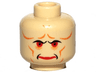 Minifigure, Head Alien with Red Eyes and Red Lips Pattern (SW Bib Fortuna)