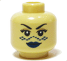 Minifigure, Head Female Black Eyebrows, Eyelashes, Dark Tan Eye Shadow, Dark Blue Lips and Markings, Grin Pattern