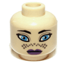 Minifigure, Head Female Black Eyebrows, Eyelashes, Large Dark Azure Eyes, Dark Purple Lips, Dark Tan Markings, Neutral Pattern