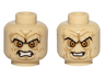 Minifigure, Head Dual Sided Wrinkles, Sunken Yellow Eyes, Black Long Eyebrows, Bared Teeth, Angry / Evil Smile Pattern (SW Palpatine)