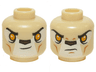 Minifigure, Head Dual Sided Alien Chima Lion with Orange Eyes and Dark Brown Nose, Neutral / Stern Pattern