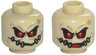Minifigure, Head Dual Sided Alien with Red Eyes, Dark Tan Patches with Stitches Front and Back, Closed / Open Mouth Pattern (Scarecrow)