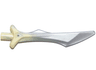 Minifigure, Weapon Sword, Blade with Bar and Spike on Side with Marbled Flat Silver Pattern