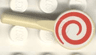 Minifigure, Utensil Signal Paddle with Red and White Spiral Pattern