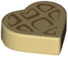 Tile, Round 1 x 1 Heart with Waffle Pattern